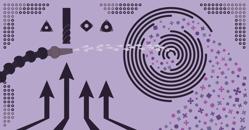 金属切削加工とインタラクティブな要素を持つ画像